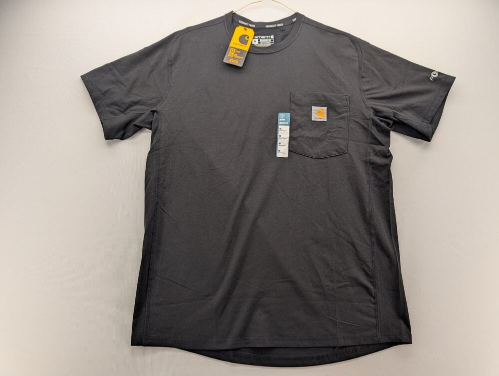 NWT Carhartt Force Relaxed Fit Short Sleeve Pocket T-Shirt in Black sz Medium